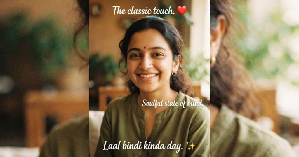 Laal Bindi Captions
