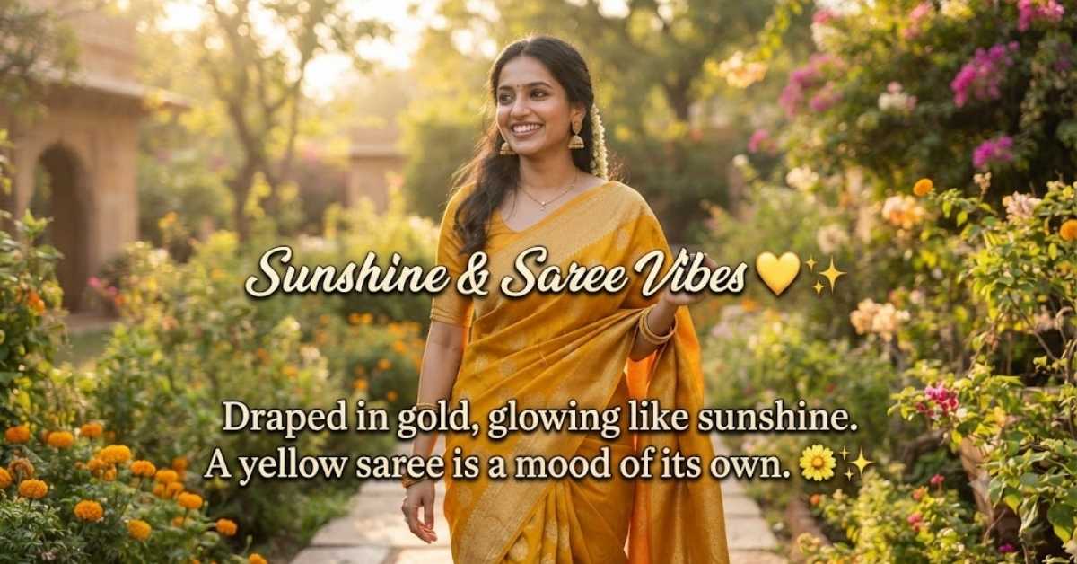 yellow saree quotes for instagram